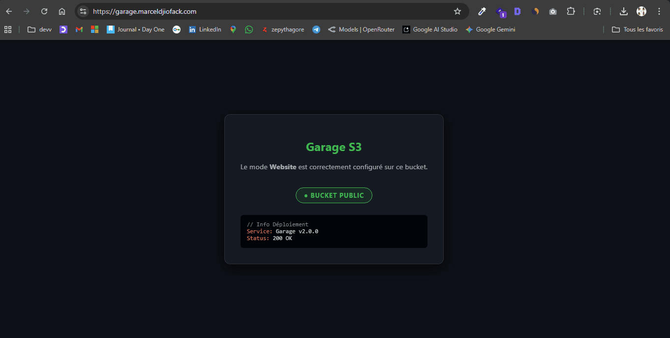 site statique heberger sur garage.